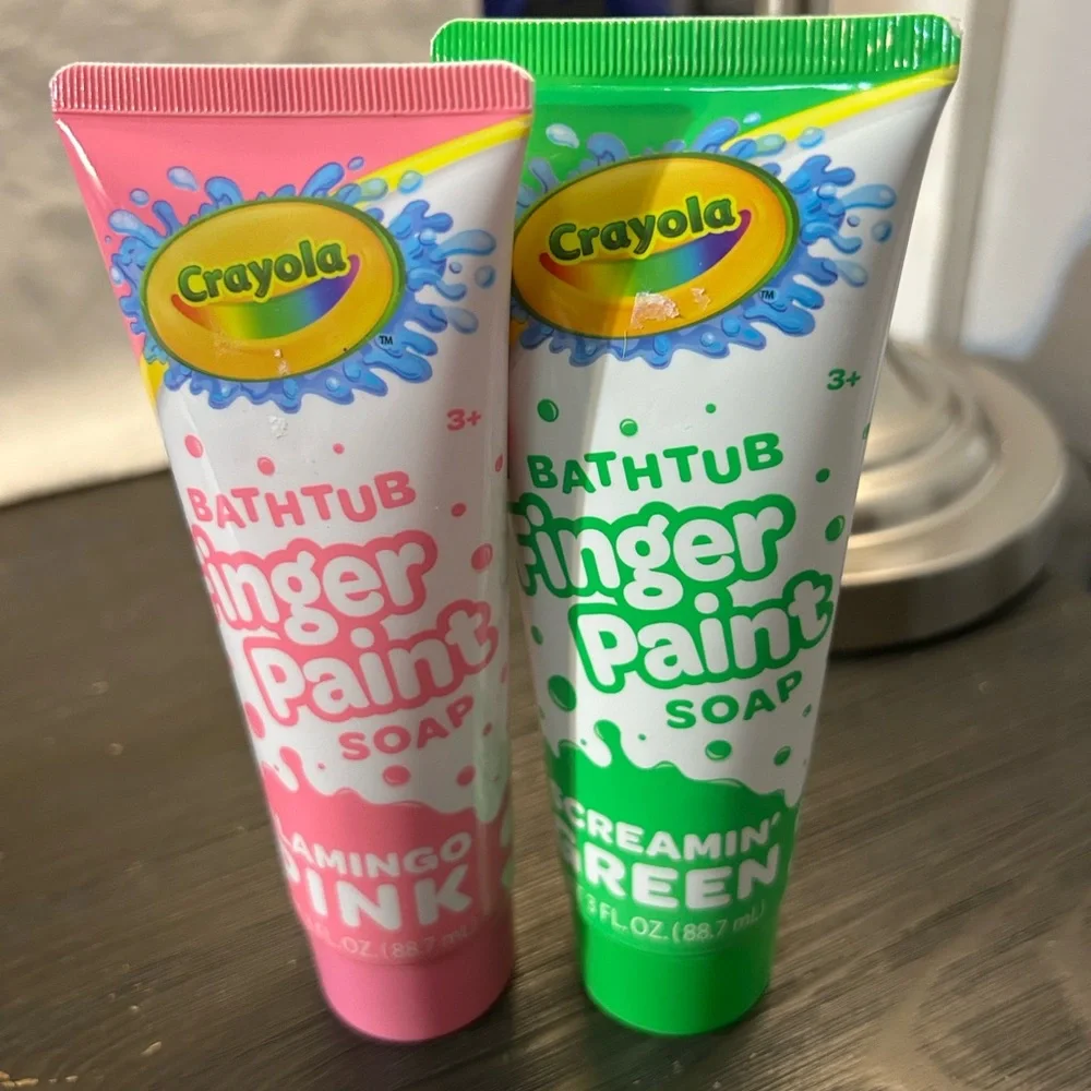 Crayola Bath & Body Finger Paint Pink Green